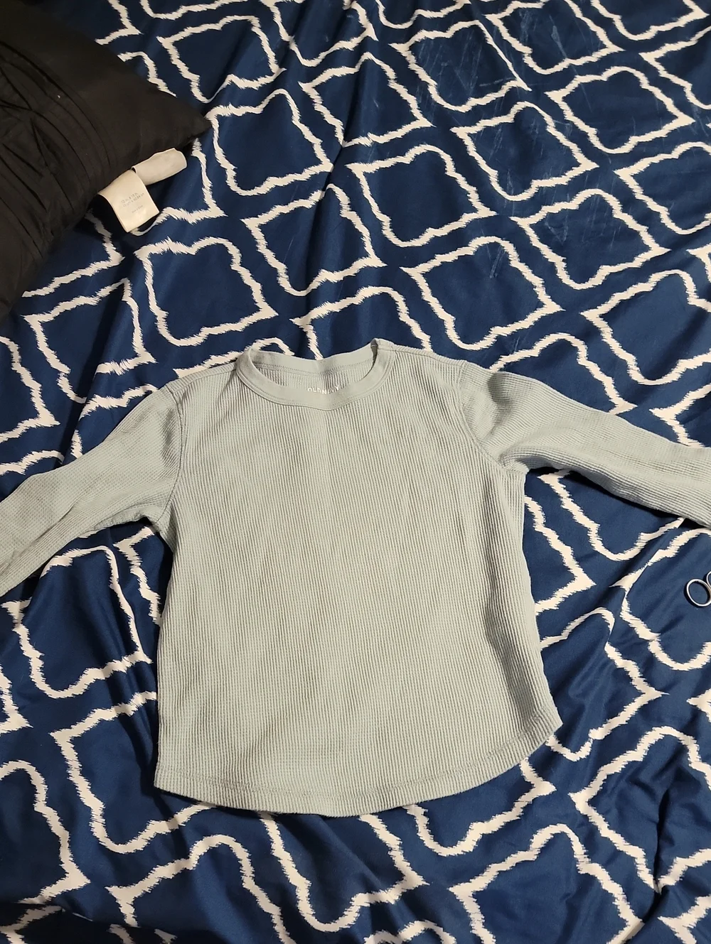 Old Navy Kids Long-Sleeve Ribbed Tee in Pale Seafoam